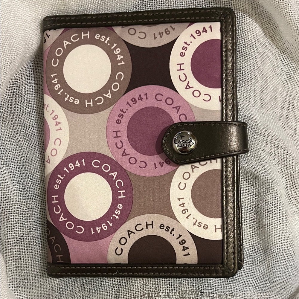 Coach Purple and Brown Patterned Wallet